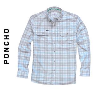 Poncho Slim Fit Snowcat Performance Plaid Flannel Shirt M